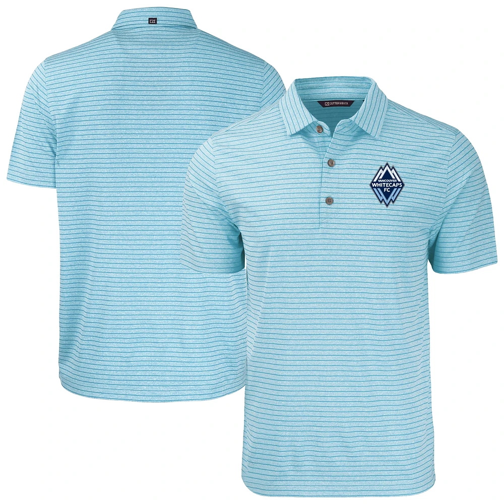 Men's Cutter & Buck Heather Powder Blue Vancouver Whitecaps FC Big Tall Forge Eco Stripe Stretch Recycled Polo