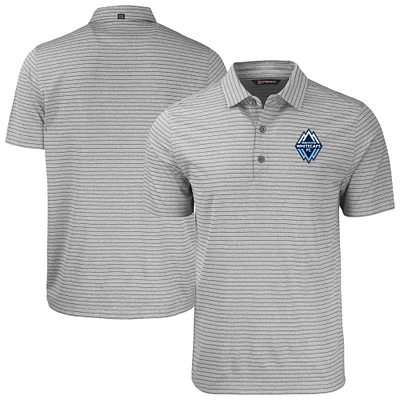 Men's Cutter & Buck  Heather Gray Vancouver Whitecaps FC Big Tall Forge Eco Stripe Stretch Recycled Polo