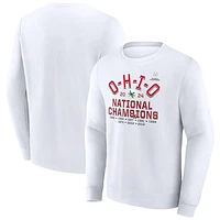 Men's Fanatics White Ohio State Buckeyes College Football Playoff 2024 National Champions Hometown Alternate Pullover Sweatshirt