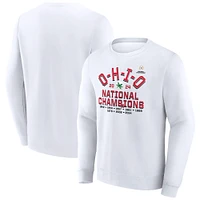 Men's Fanatics White Ohio State Buckeyes College Football Playoff 2024 National Champions Hometown Alternate Pullover Sweatshirt