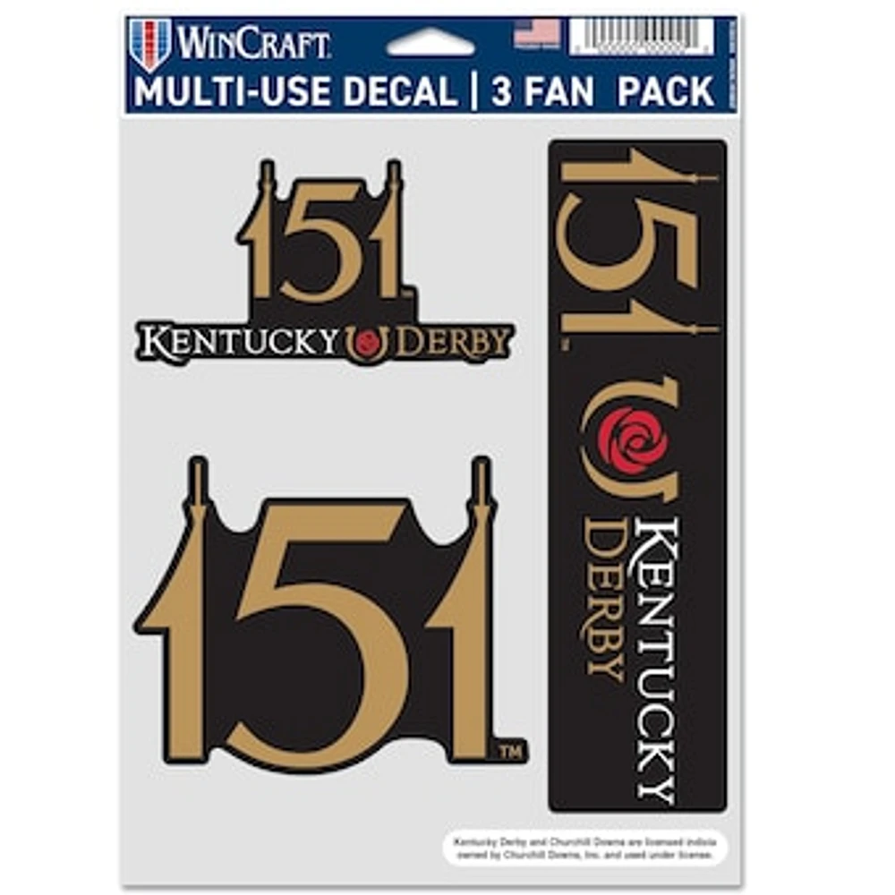 WinCraft Kentucky Derby 151 Three-Pack Multi-Use Decal Sheet