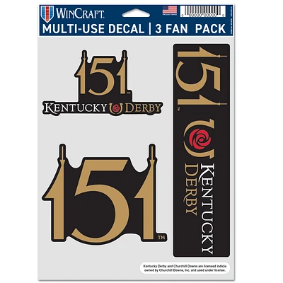 WinCraft Kentucky Derby 151 Three-Pack Multi-Use Decal Sheet