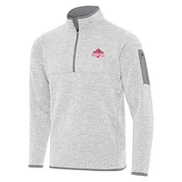 Men's Antigua Heather Gray Ohio State Buckeyes College Football Playoff 2024 National Champions Fortune Quarter-Zip Top