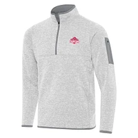 Men's Antigua Heather Gray Ohio State Buckeyes College Football Playoff 2024 National Champions Fortune Quarter-Zip Top