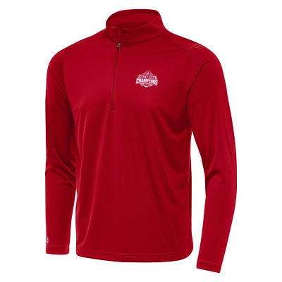 Men's Antigua Scarlet Ohio State Buckeyes College Football Playoff 2024 National Champions Tribute Quarter-Zip Top