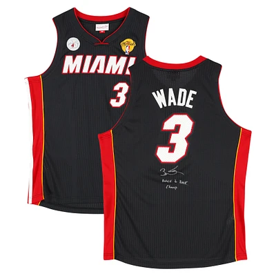 Dwyane Wade Miami Heat Autographed Black Mitchell & Ness 2012-13 Swingman Jersey with "Back 2 Back Champ" Inscription