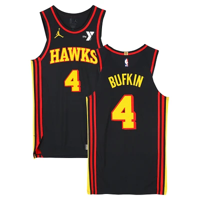 Kobe Bufkin Atlanta Hawks Game-Used #4 Black Jersey vs. Cleveland Cavaliers on November 29, 2024 - Size 44+4