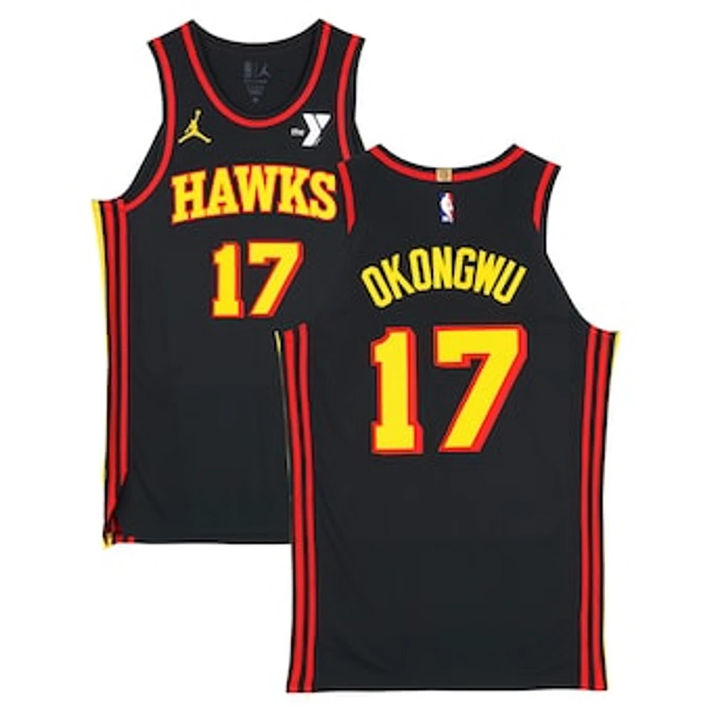 Onyeka Okongwu Atlanta Hawks Game-Used #17 Black Nike Jersey vs. Cleveland Cavaliers on November 29, 2024 - Size 50+4