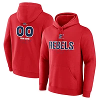 Men's Red Ole Miss Rebels Personalized Name & Number Midfielder Pullover Hoodie