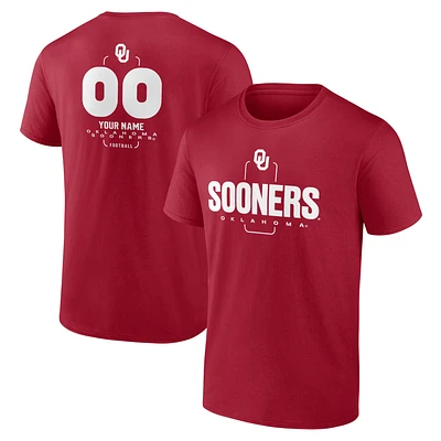 Men's Crimson Oklahoma Sooners Personalized Name & Number Midfielder T-Shirt