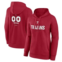 Women's Cardinal Troy University Trojans Personalized Name & Number Midfielder Pullover Hoodie