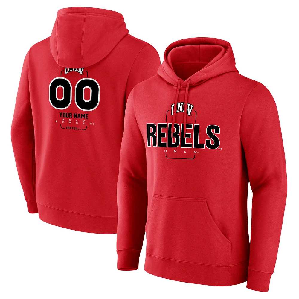 Men's Scarlet UNLV Rebels Personalized Name & Number Midfielder Pullover Hoodie