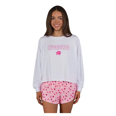 Women's Concepts Sport Columbus Blue Jackets Lyric Long Sleeve Top & Shorts Set