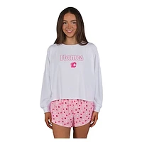 Women's Concepts Sport Calgary Flames Lyric Long Sleeve Top & Shorts Set