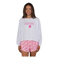 Women's Concepts Sport Calgary Flames Lyric Long Sleeve Top & Shorts Set