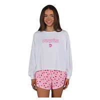 Women's Concepts Sport Pittsburgh Penguins Lyric Long Sleeve Top & Shorts Set