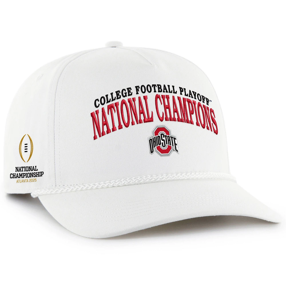 Men's '47  White Ohio State Buckeyes College Football Playoff 2024 National Champions Rope Hitch Adjustable Hat