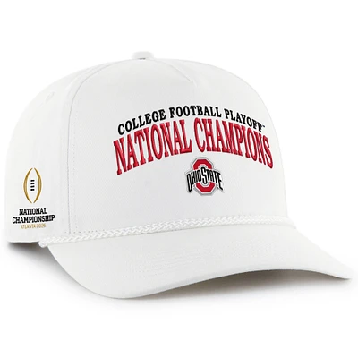 Men's '47  White Ohio State Buckeyes College Football Playoff 2024 National Champions Rope Hitch Adjustable Hat