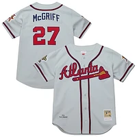 Men's Mitchell & Ness Fred McGriff Gray Atlanta Braves 1995 Throwback Authentic Jersey