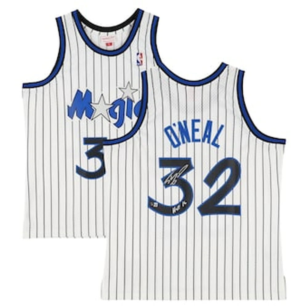 Shaquille O'Neal Orlando Magic Autographed White Mitchell & Ness 1993-94 Swingman Jersey with "HOF 16" Inscription