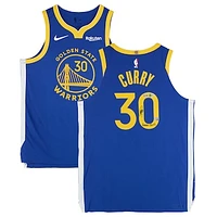 Stephen Curry Golden State Warriors Autographed Royal Nike Icon Edition Authentic Jersey with "Human Torch" Inscription - BAS