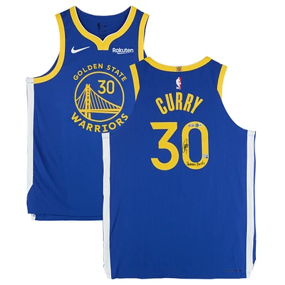 Stephen Curry Golden State Warriors Autographed Royal Nike Icon Edition Authentic Jersey with "Human Torch" Inscription - BAS