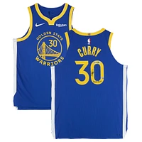 Stephen Curry Golden State Warriors Autographed Royal Nike Icon Edition Authentic Jersey with "Human Torch" Inscription - BAS