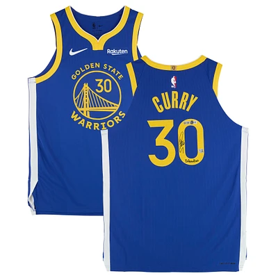 Stephen Curry Golden State Warriors Autographed Royal Nike Icon Edition Authentic Jersey with "Dubnation" Inscription - BAS