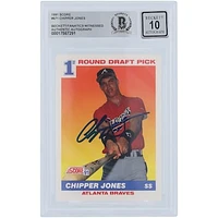 Chipper Jones Atlanta Braves Autographed 1991 Score #671 Beckett Fanatics Witnessed Authenticated 10 Rookie Card