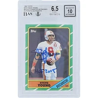 Steve Young Tampa Bay Buccaneers Autographed 1986 Topps #374 Beckett Fanatics Witnessed Authenticated /10 Rookie Card with "HOF 2005" Inscription