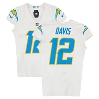 Derius Davis Los Angeles Chargers Game-Used #12 White Nike Jersey vs. Las Vegas Raiders on January 5, 2025