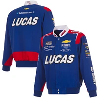 Men's JH Design Royal Kyle Busch Lucas Oil Full-Snap Twill Uniform Jacket