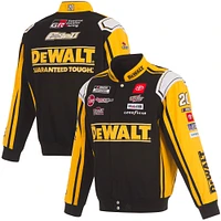 Men's JH Design Black/Yellow Christopher Bell DeWalt Full-Snap Twill Uniform Jacket