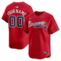 Men's Nike Red Atlanta Braves Alternate Limited Custom Jersey
