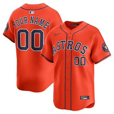 Men's Nike Orange Houston Astros Alternate Limited Custom Jersey
