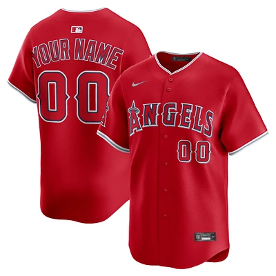Men's Nike Red Los Angeles Angels Alternate Limited Custom Jersey