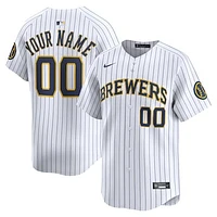 Men's Nike White Milwaukee Brewers Alternate Limited Custom Jersey