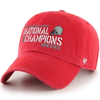 Men's '47  Scarlet Ohio State Buckeyes College Football Playoff 2024 National Champions Team Clean Up Adjustable Hat