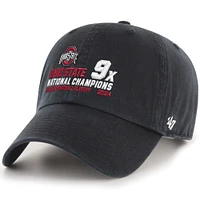 Men's '47  Black Ohio State Buckeyes Nine-Time Football National Champions Helmet Clean Up Adjustable Hat