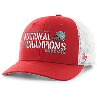 Men's '47  Scarlet/White Ohio State Buckeyes College Football Playoff 2024 National Champions Team Trucker Adjustable Hat