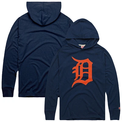 Men's Homage Navy Detroit Tigers Lightweight Raglan Tri-Blend Pullover Hoodie