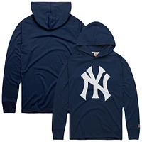 Men's Homage Navy New York Yankees Lightweight Raglan Tri-Blend Pullover Hoodie