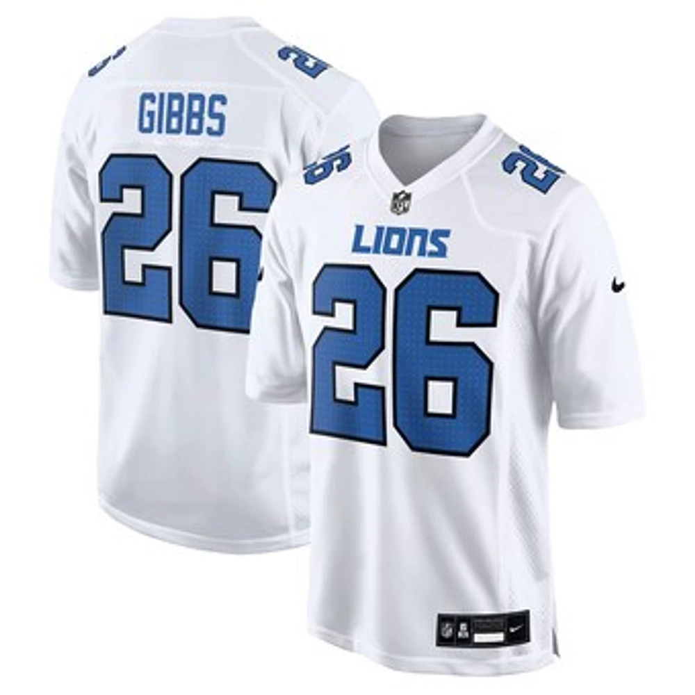 Men's Nike Jahmyr Gibbs White Detroit Lions Tundra Fashion Game Jersey