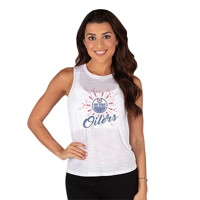 Women's Concepts Sport White Edmonton Oilers Infuse Knit Tank Top