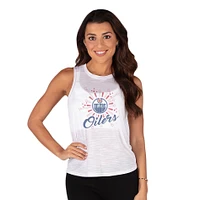 Women's Concepts Sport White Edmonton Oilers Infuse Knit Tank Top