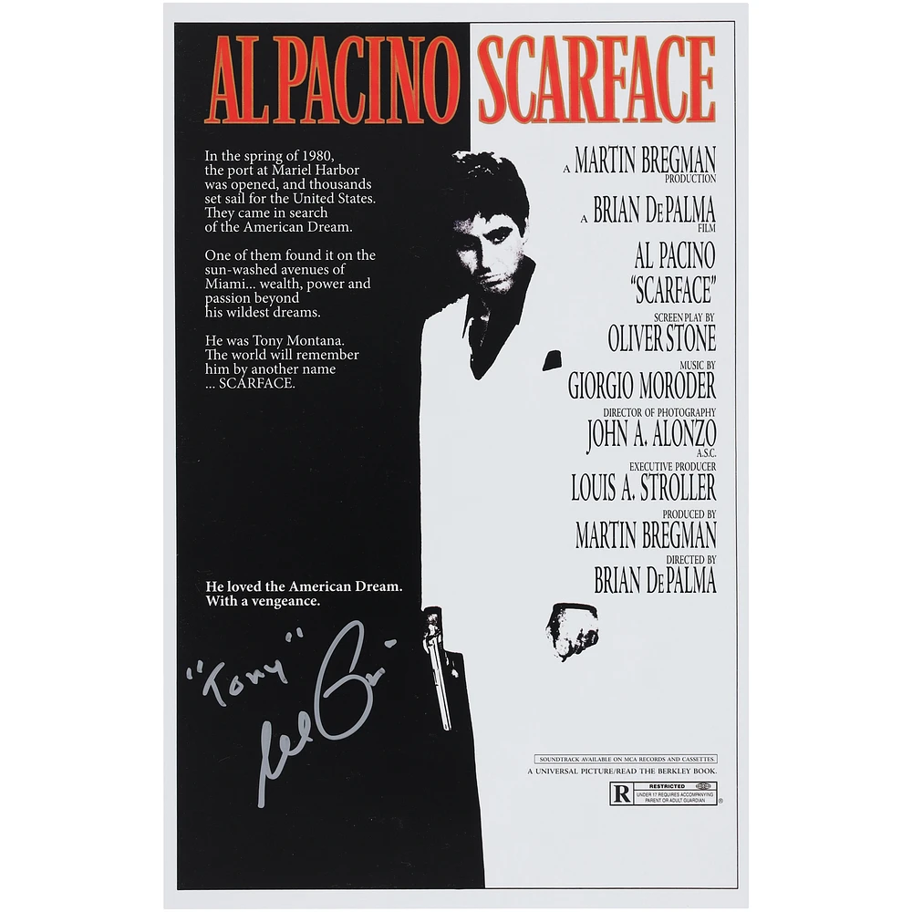 Al Pacino Scarface Autographed 11" x 17" Mini Movie Poster with "Tony" Inscription