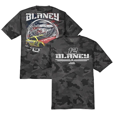 Men's Team Penske  Gray Ryan Blaney Camo Car T-Shirt