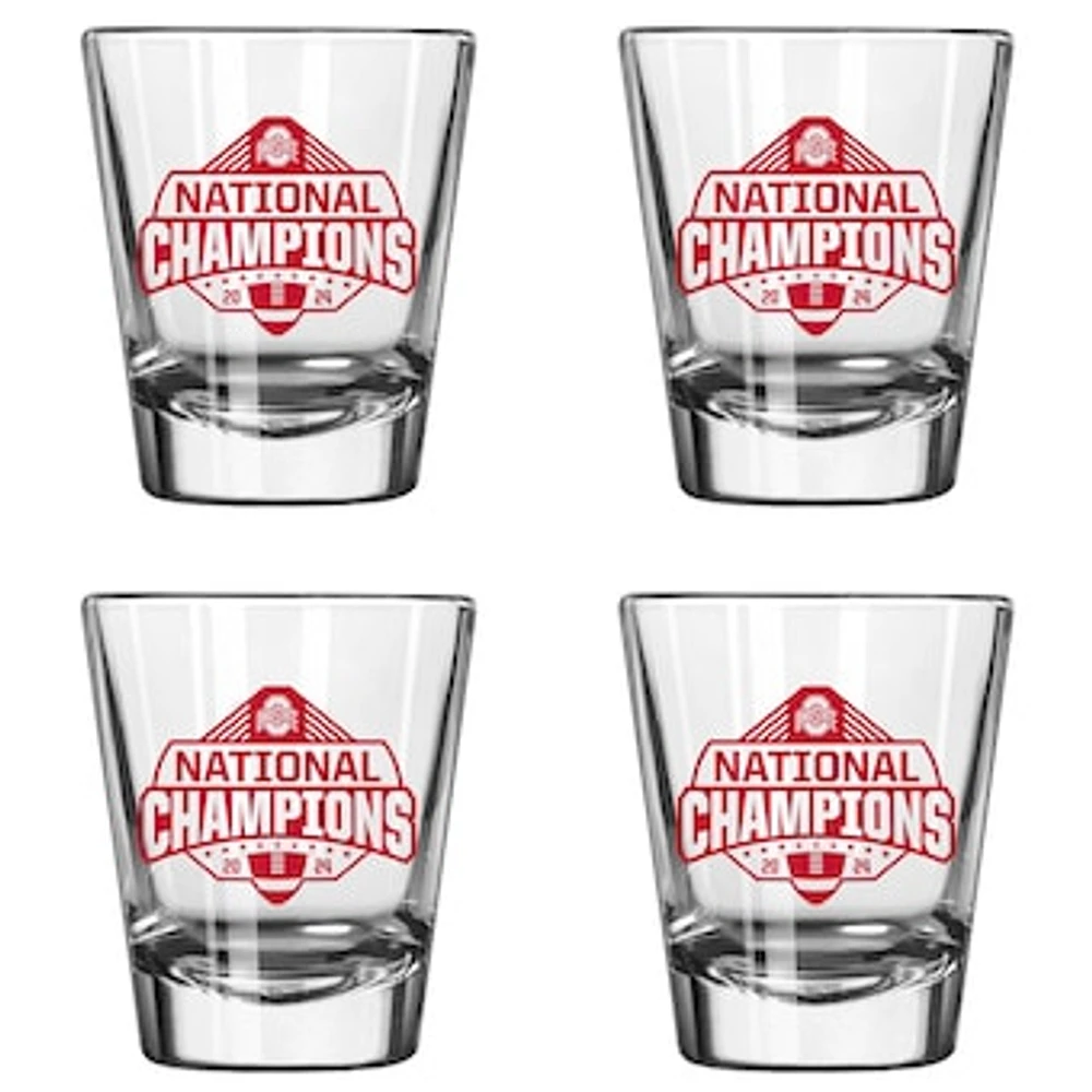 Ohio State Buckeyes College Football Playoff 2024 National Champions Four-Pack 2oz. Shot Glass Set