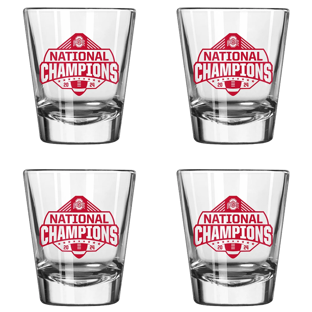 Ohio State Buckeyes College Football Playoff 2024 National Champions Four-Pack 2oz. Shot Glass Set