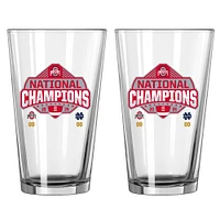 Ohio State Buckeyes College Football Playoff 2024 National Champions Two-Pack 16oz. Commemorative Pint Glass Set